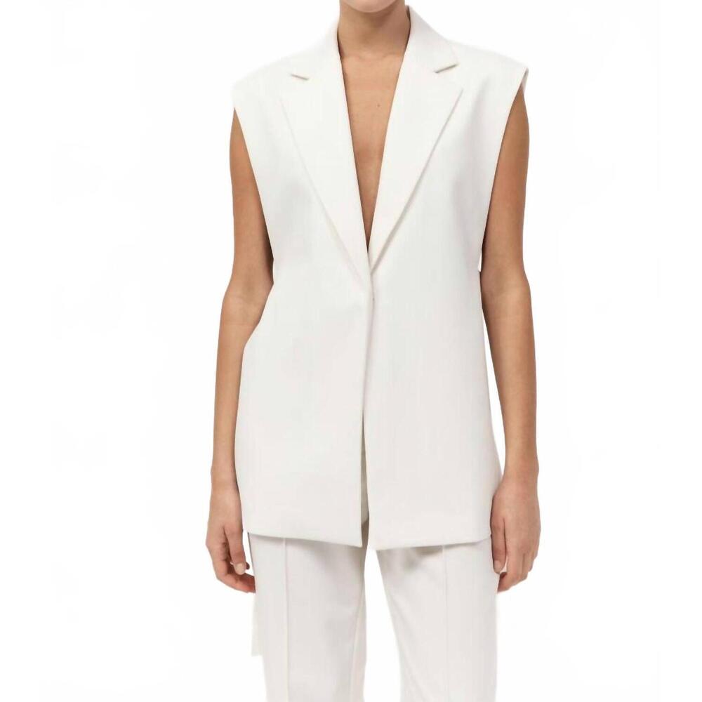 NEW ST. AGNI relaxed side tie vest in off white